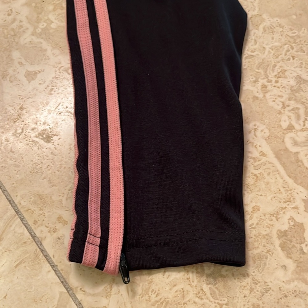 Women’s Adidas black/ pink striped Tiro pants (size M 12-14) - Picture 3 of 6
